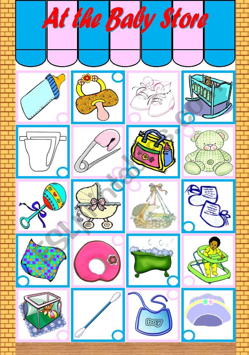 The Baby Store  vocabulary + grammar (pronouns he, she, it) [3 tasks] KEYS INCLUDED ((3 pages)) ***editable